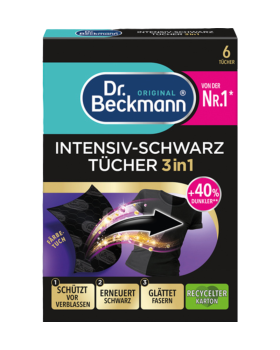 Dr. Beckmann Magic Leaves Intensiv­ Schwarz Tuecher 3in1, Faerbe­ Tuch, 6 Stueck